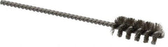 Weiler - 7/16" Diam Helical Stainless Steel Tube Brush - 0.005" Filament Diam, 1" Brush Length, 3-1/2" OAL, 1/8" Diam Stainless Steel Shank - Caliber Tooling