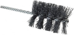 Weiler - 2" Diam Helical Nylon Tube Brush - Single Spiral, 0.022" Filament Diam, 2-1/2" Brush Length, 5-1/2" OAL, 1/4" Diam Shank - Caliber Tooling