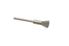 Weiler - 1/4" Brush Diam, Crimped, End Brush - 1/8" Diam Shank, 37,000 Max RPM - Caliber Tooling