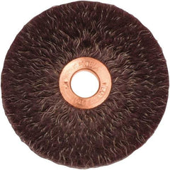 Weiler - 3" OD, 1/2" Arbor Hole, Crimped Steel Wheel Brush - 1/4" Face Width, 1" Trim Length, 0.014" Filament Diam, 20,000 RPM - Caliber Tooling