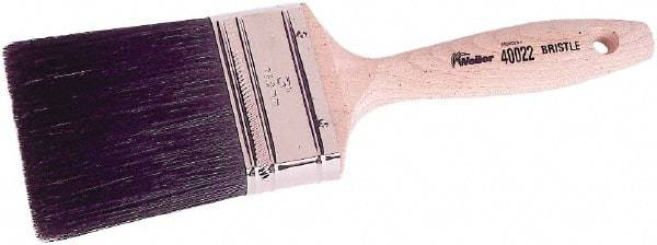 Weiler - 3" Flat Hog Wall Brush - 3-1/4" Bristle Length, 10" Wood Beavertail Handle - Caliber Tooling