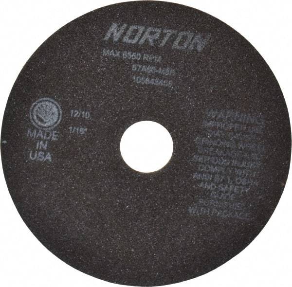 Norton - 7" 60 Grit Aluminum Oxide Cutoff Wheel - 1/16" Thick, 1-1/4" Arbor, 6,550 Max RPM, Use with Stationary Grinders - Caliber Tooling