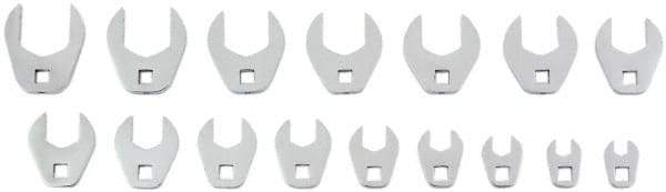 Proto - 16 Piece 3/8" Drive Open End Crowfoot Wrench Set - 9, 10, 11, 12, 13, 14, 15, 16, 17, 18, 19, 20, 21, 22, 23 & 24mm - Caliber Tooling