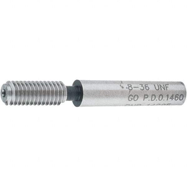 SPI - #8-36, Class 2B, 3B, Single End Plug Thread Go Gage - Steel, Size 0 Handle Not Included - Caliber Tooling