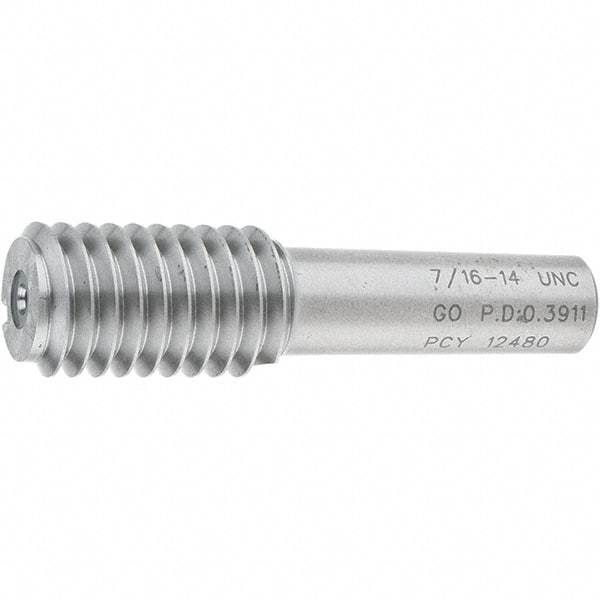 SPI - 7/16-14, Class 2B, 3B, Single End Plug Thread Go Gage - Steel, Size 2 Handle Not Included - Caliber Tooling