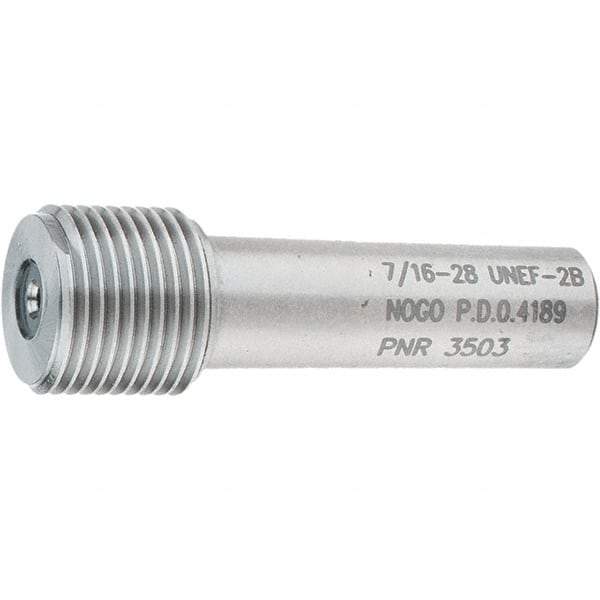 SPI - 7/16-28, Class 2B, Single End Plug Thread No Go Gage - Steel, Size 2 Handle Not Included - Caliber Tooling