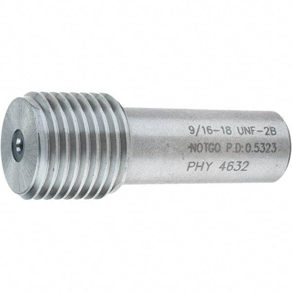 SPI - 9/16-18, Class 2B, Single End Plug Thread No Go Gage - Steel, Size 3 Handle Not Included - Caliber Tooling