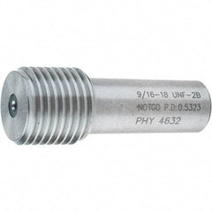 SPI - 9/16-18, Class 2B, Single End Plug Thread No Go Gage - Steel, Size 3 Handle Not Included - Caliber Tooling