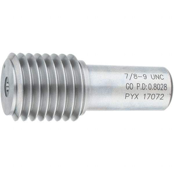 SPI - 7/8-9, Class 2B, 3B, Single End Plug Thread Go Gage - Steel, Size 4 Handle Not Included - Caliber Tooling