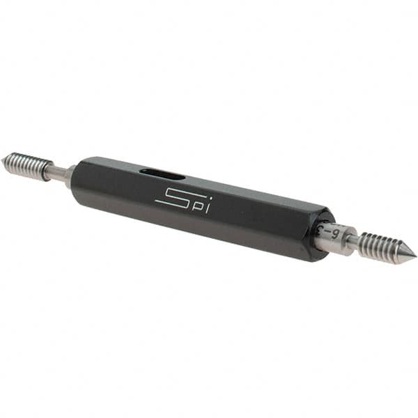 SPI - #6-32, Class 3B, Double End Plug Thread Go/No Go Gage - Steel, Size 00 Handle Included - Caliber Tooling