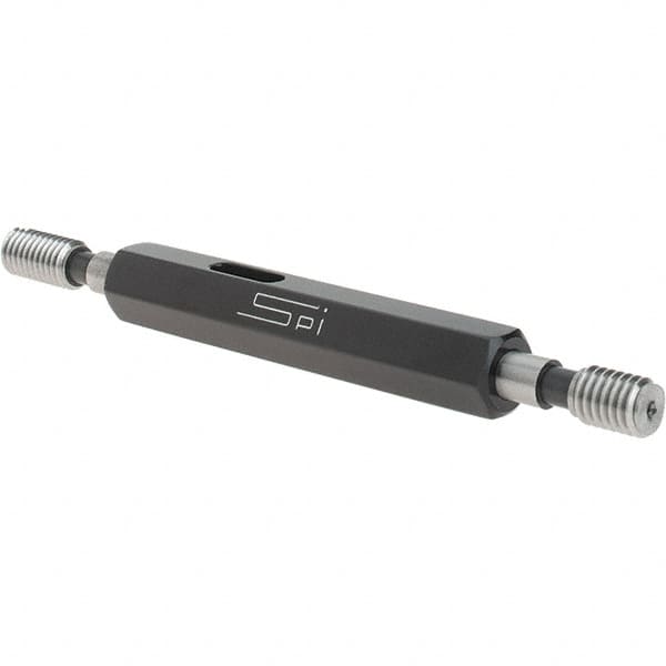 SPI - #12-28, Class 2B, Double End Plug Thread Go/No Go Gage - Steel, Size 0 Handle Included - Caliber Tooling