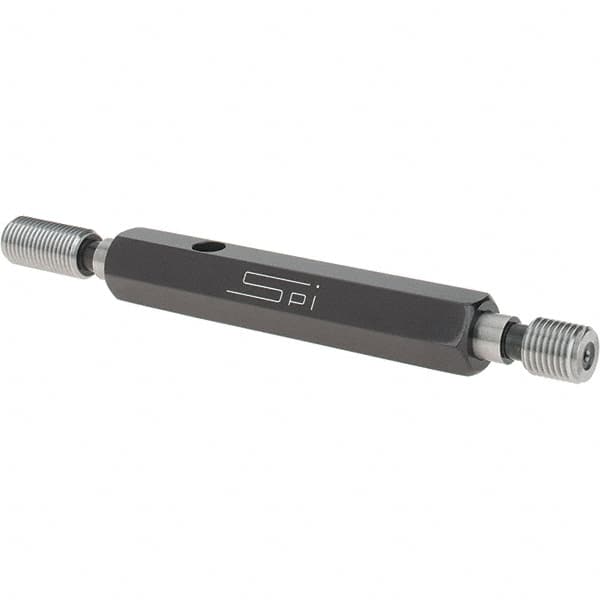 SPI - 3/8-24, Class 3B, Double End Plug Thread Go/No Go Gage - Steel, Size 2 Handle Included - Caliber Tooling