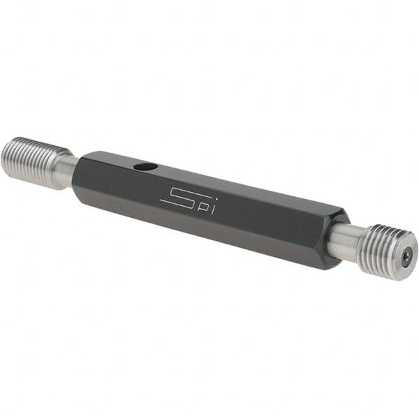 SPI - 7/16-20, Class 3B, Double End Plug Thread Go/No Go Gage - Steel, Size 2 Handle Included - Caliber Tooling