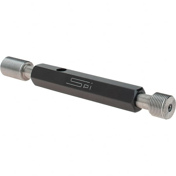 SPI - 1/2-28, Class 2B, Double End Plug Thread Go/No Go Gage - Steel, Size 2 Handle Included - Caliber Tooling