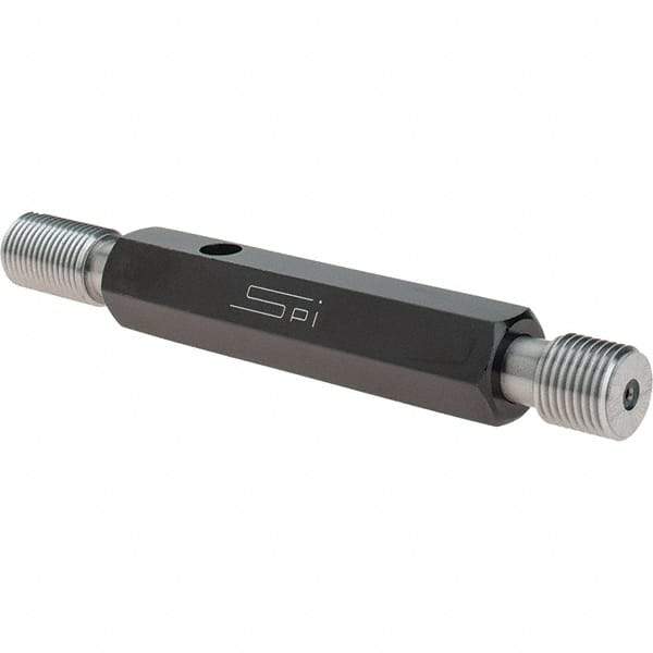 SPI - 9/16-18, Class 2B, Double End Plug Thread Go/No Go Gage - Steel, Size 3 Handle Included - Caliber Tooling