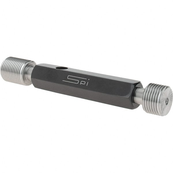 SPI - 3/4-16, Class 2B, Double End Plug Thread Go/No Go Gage - Steel, Size 3 Handle Included - Caliber Tooling