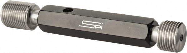 SPI - 3/4-16, Class 3B, Double End Plug Thread Go/No Go Gage - Steel, Size 3 Handle Included - Caliber Tooling