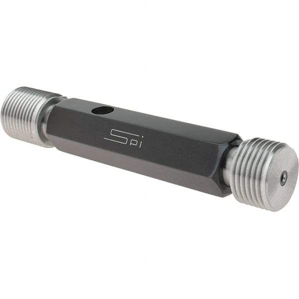 SPI - 1-12, Class 2B, Double End Plug Thread Go/No Go Gage - Steel, Size 4 Handle Included - Caliber Tooling