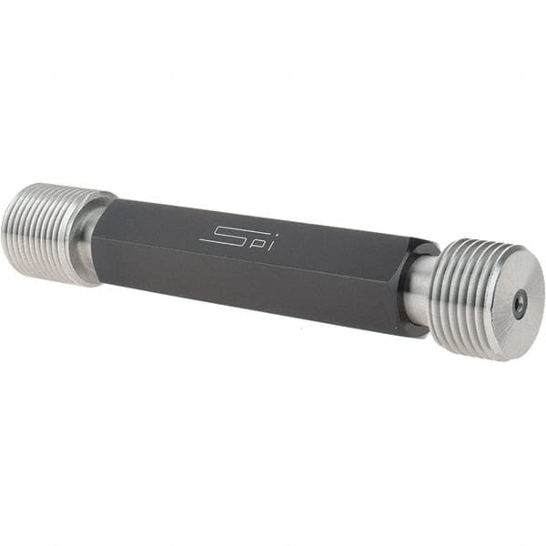 SPI - 1-12, Class 3B, Double End Plug Thread Go/No Go Gage - Steel, Size 4 Handle Included - Caliber Tooling