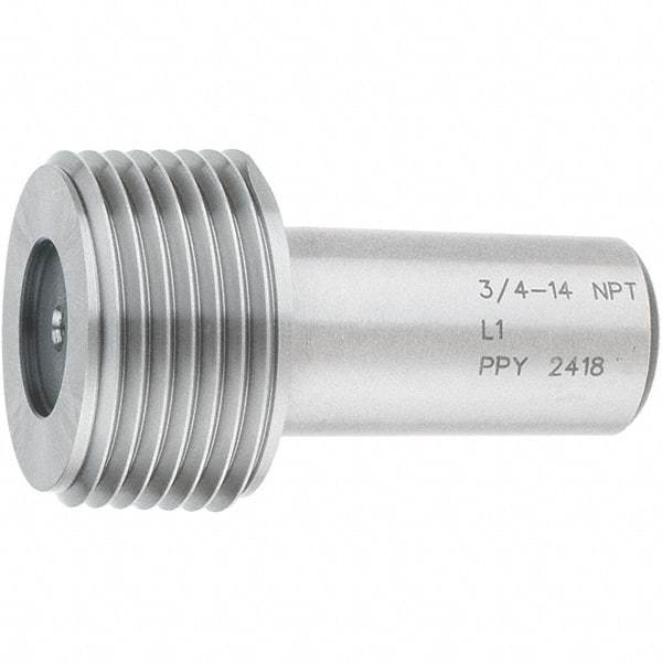 SPI - 3/4-14 Single End Tapered Plug Pipe Thread Gage - Handle Size 4, Handle Not Included, NPT-L1 Tolerance, NIST Traceability Certification Included - Caliber Tooling