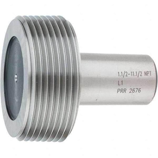 SPI - 1-1/2 - 11-1/2 Single End Tapered Plug Pipe Thread Gage - Handle Size 5, Handle Not Included, NPT-L1 Tolerance, NIST Traceability Certification Included - Caliber Tooling