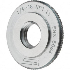 SPI - 1/4-18 Thread, Oil Hardened Non-Shrinking Steel (OHNS), Class L1, Ring Pipe Thread Gage - NPT Thread - Caliber Tooling