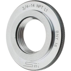 SPI - 3/4-14 Thread, Oil Hardened Non-Shrinking Steel (OHNS), Class L1, Ring Pipe Thread Gage - NPT Thread - Caliber Tooling