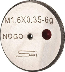 SPI - M1.6x0.35 No Go Single Ring Thread Gage - Class 6G, Oil Hardened Nonshrinking Steel (OHNS), NPL Traceability Certification Included - Caliber Tooling