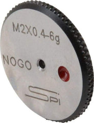 SPI - M2x0.4 No Go Single Ring Thread Gage - Class 6G, Oil Hardened Nonshrinking Steel (OHNS), NPL Traceability Certification Included - Caliber Tooling