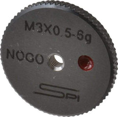 SPI - M3x0.5 No Go Single Ring Thread Gage - Class 6G, Oil Hardened Nonshrinking Steel (OHNS), NPL Traceability Certification Included - Caliber Tooling