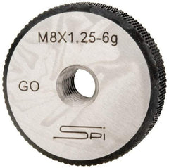 SPI - M8x1.25 Go Single Ring Thread Gage - Class 6G, Oil Hardened Nonshrinking Steel (OHNS), NPL Traceability Certification Included - Caliber Tooling