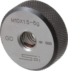 SPI - M10x1.5 Go Single Ring Thread Gage - Class 6G, Oil Hardened Nonshrinking Steel (OHNS), NPL Traceability Certification Included - Caliber Tooling