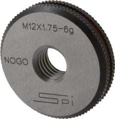 SPI - M12x1.75 No Go Single Ring Thread Gage - Class 6G, Oil Hardened Nonshrinking Steel (OHNS), NPL Traceability Certification Included - Caliber Tooling