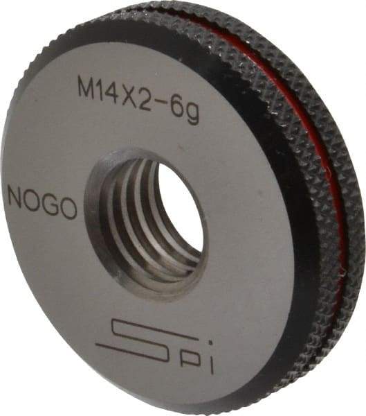 SPI - M14x2 No Go Single Ring Thread Gage - Class 6G, Oil Hardened Nonshrinking Steel (OHNS), NPL Traceability Certification Included - Caliber Tooling