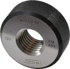 SPI - M24x3 Go Single Ring Thread Gage - Class 6G, Oil Hardened Nonshrinking Steel (OHNS), NPL Traceability Certification Included - Caliber Tooling