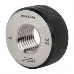 SPI - M30x3.5 Go Single Ring Thread Gage - Class 6G, Oil Hardened Nonshrinking Steel (OHNS), NPL Traceability Certification Included - Caliber Tooling