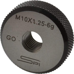 SPI - M10x1.25 Go Single Ring Thread Gage - Class 6G, Oil Hardened Nonshrinking Steel (OHNS), NPL Traceability Certification Included - Caliber Tooling