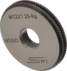 SPI - M12x1.25 No Go Single Ring Thread Gage - Class 6G, Oil Hardened Nonshrinking Steel (OHNS), NPL Traceability Certification Included - Caliber Tooling