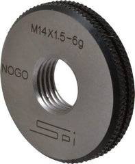 SPI - M14x1.5 No Go Single Ring Thread Gage - Class 6G, Oil Hardened Nonshrinking Steel (OHNS), NPL Traceability Certification Included - Caliber Tooling