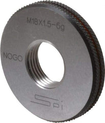 SPI - M18x1.5 No Go Single Ring Thread Gage - Class 6G, Oil Hardened Nonshrinking Steel (OHNS), NPL Traceability Certification Included - Caliber Tooling