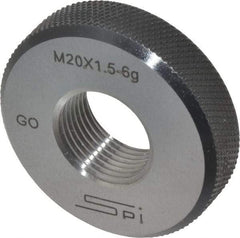 SPI - M20x1.5 Go Single Ring Thread Gage - Class 6G, Oil Hardened Nonshrinking Steel (OHNS), NPL Traceability Certification Included - Caliber Tooling