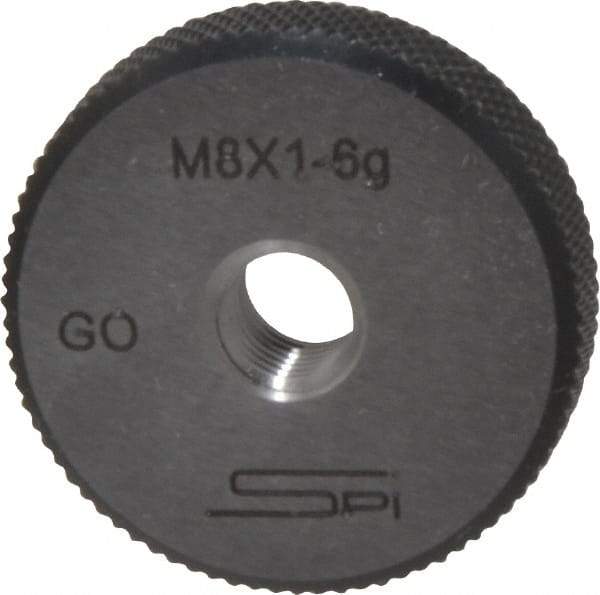 SPI - M8x1 Go Single Ring Thread Gage - Class 6G, Oil Hardened Nonshrinking Steel (OHNS), NPL Traceability Certification Included - Caliber Tooling