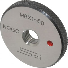 SPI - M8x1 No Go Single Ring Thread Gage - Class 6G, Oil Hardened Nonshrinking Steel (OHNS), NPL Traceability Certification Included - Caliber Tooling