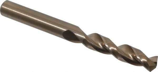 Screw Machine Length Drill Bit: 0.266″ Dia, 135 °, Cobalt Coated, Right Hand Cut, Parabolic Flute, Straight-Cylindrical Shank, Series 2175