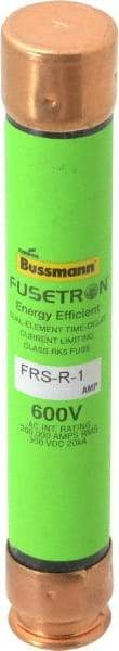 Cooper Bussmann - 300 VDC, 600 VAC, 1 Amp, Time Delay General Purpose Fuse - Fuse Holder Mount, 127mm OAL, 20 at DC, 200 (RMS) kA Rating, 13/16" Diam - Caliber Tooling