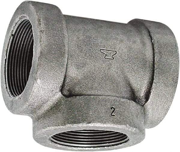 Made in USA - Size 3", Class 125, Cast Iron Black Pipe Tee - 175 psi, FPT End Connection - Caliber Tooling