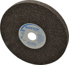 Norton - 36 Grit Aluminum Oxide Bench & Pedestal Grinding Wheel - 8" Diam x 1" Hole x 3/4" Thick, 3600 Max RPM, Very Coarse/Coarse Grade - Caliber Tooling