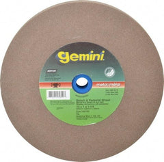 Norton - 100 Grit Aluminum Oxide Bench & Pedestal Grinding Wheel - 10" Diam x 1-1/4" Hole x 1" Thick, 2485 Max RPM, Fine Grade - Caliber Tooling