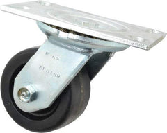 Albion - 4" Diam x 2" Wide x 5-5/8" OAH Top Plate Mount Swivel Caster - Phenolic, 800 Lb Capacity, Roller Bearing, 4-1/2 x 6-1/4" Plate - Caliber Tooling