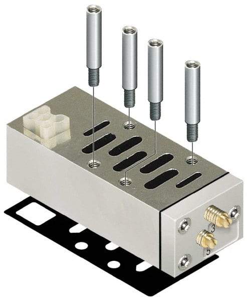 Parker - ISO 2 Sandwich Flow Control Valve - ISO 5599-2 Plug-In, 0 to 145 PSI & Zinc Material - Caliber Tooling